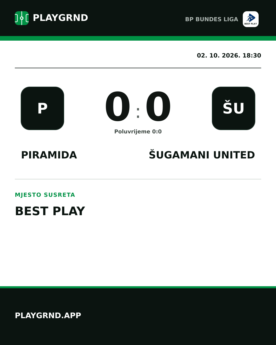 Instagram slika: Piramida 0:0 Šugamani United