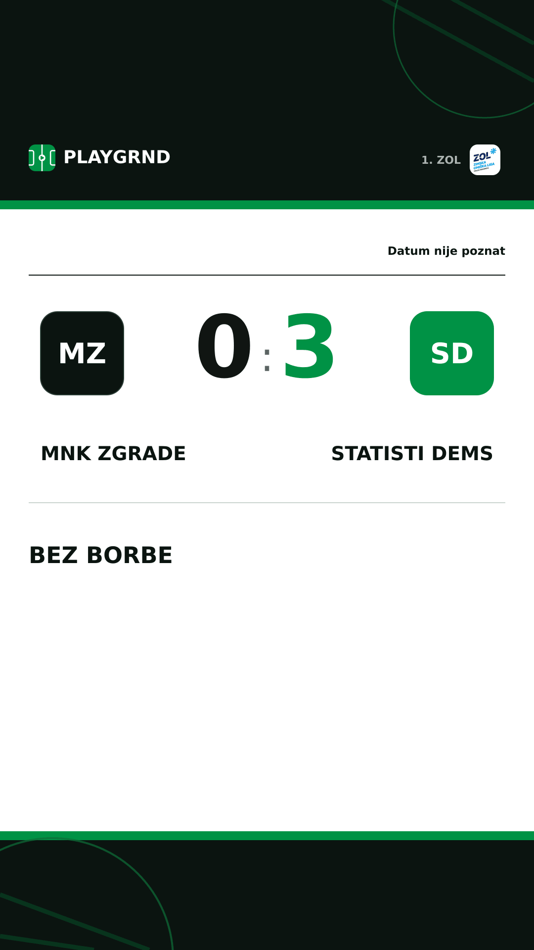 Instagram slika: MNK Zgrade 0:3 STatisti DEMS