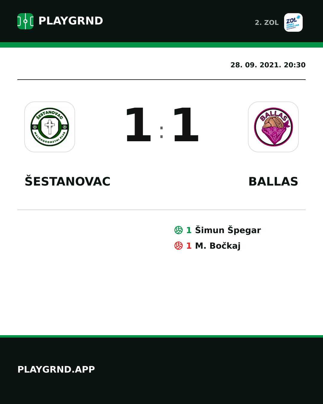 Instagram slika: Šestanovac 1:1 Ballas