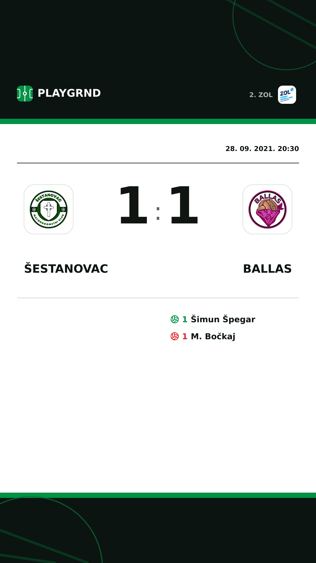 Instagram slika: Šestanovac 1:1 Ballas