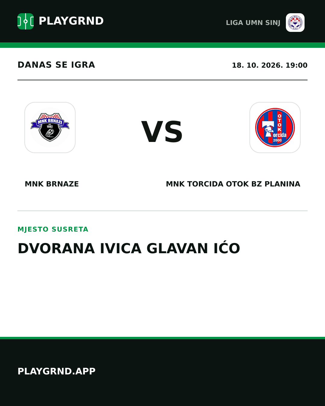 Instagram slika: MNK Brnaze vs MNK Torcida Otok BZ Planina