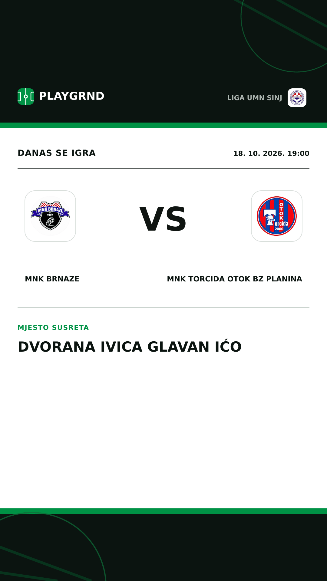 Instagram slika: MNK Brnaze vs MNK Torcida Otok BZ Planina