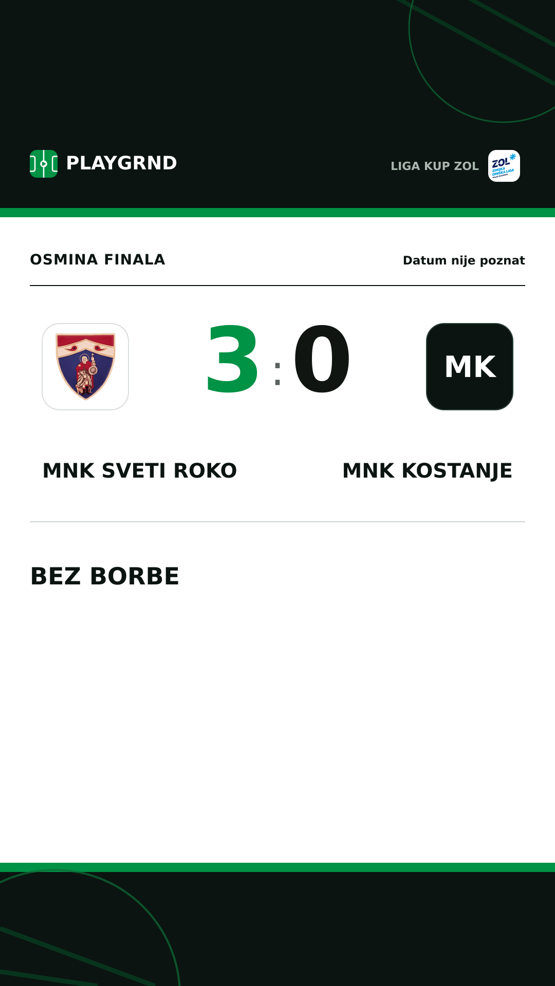 Instagram slika: MNK Sveti Roko 3:0 MNK Kostanje