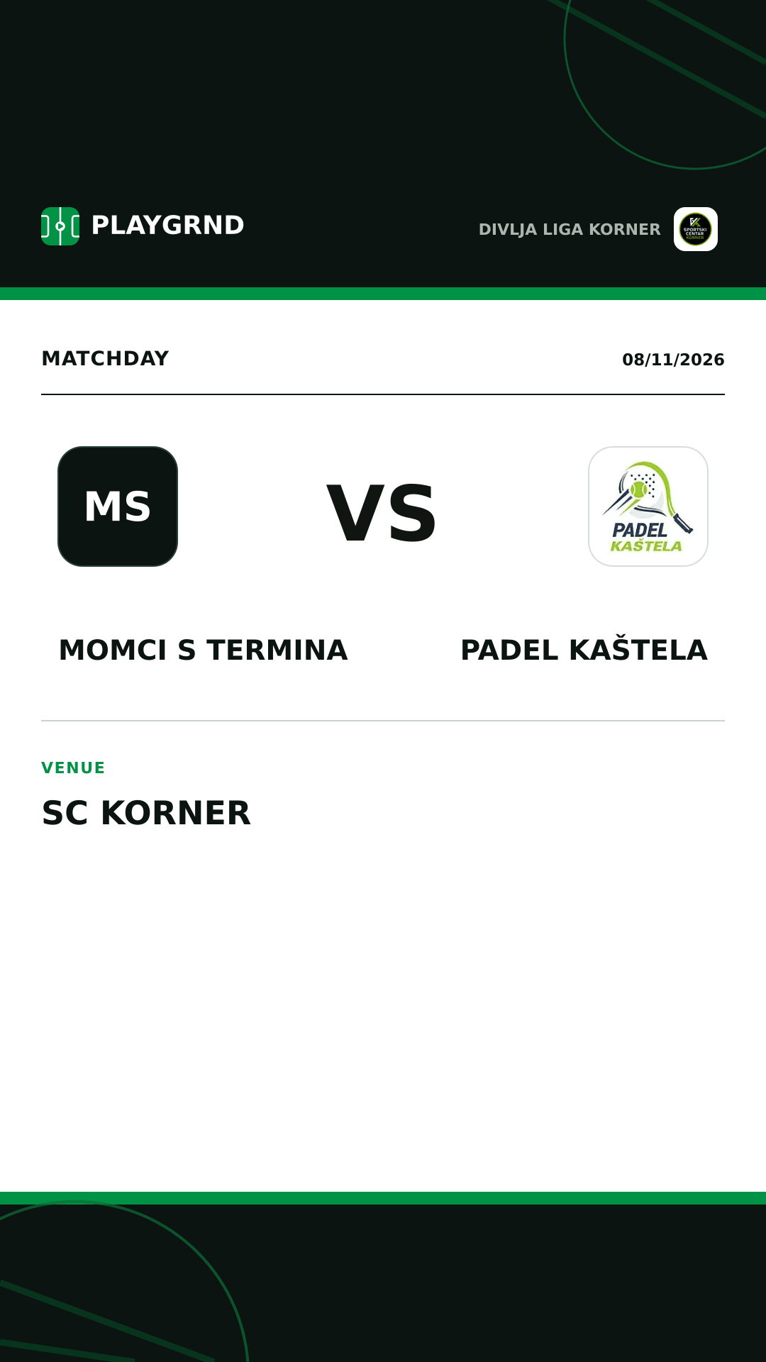 Instagram artwork: Momci s termina vs Padel Kaštela