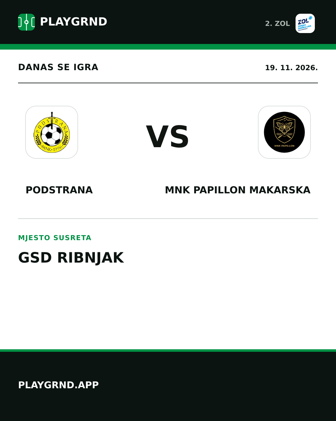 Instagram slika: Podstrana vs MNK Papillon Makarska