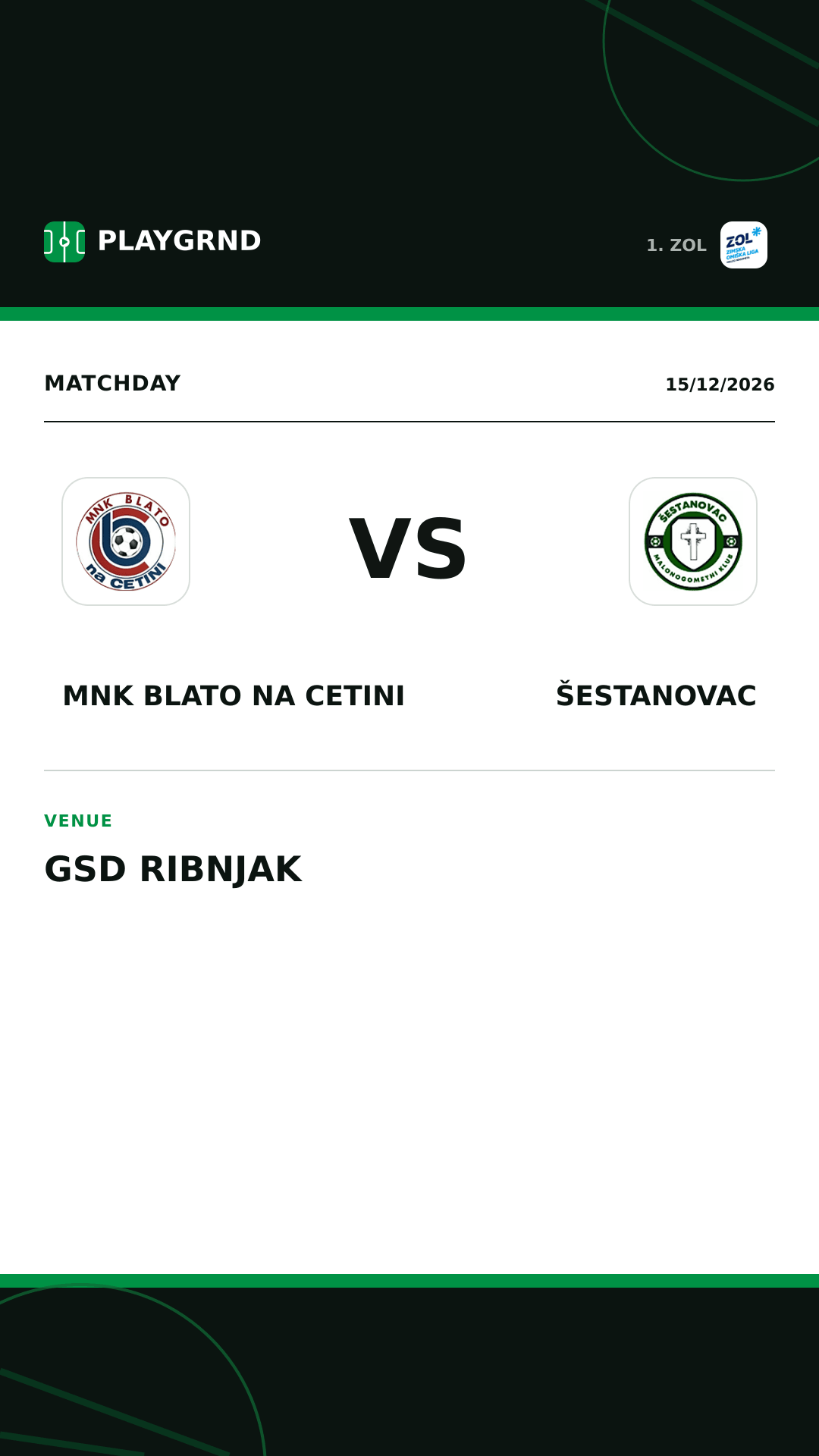 Instagram artwork: MNK Blato na Cetini vs Šestanovac