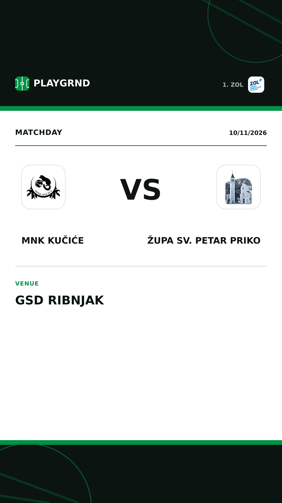 Instagram artwork: MNK Kučiće vs Župa Sv. Petar Priko
