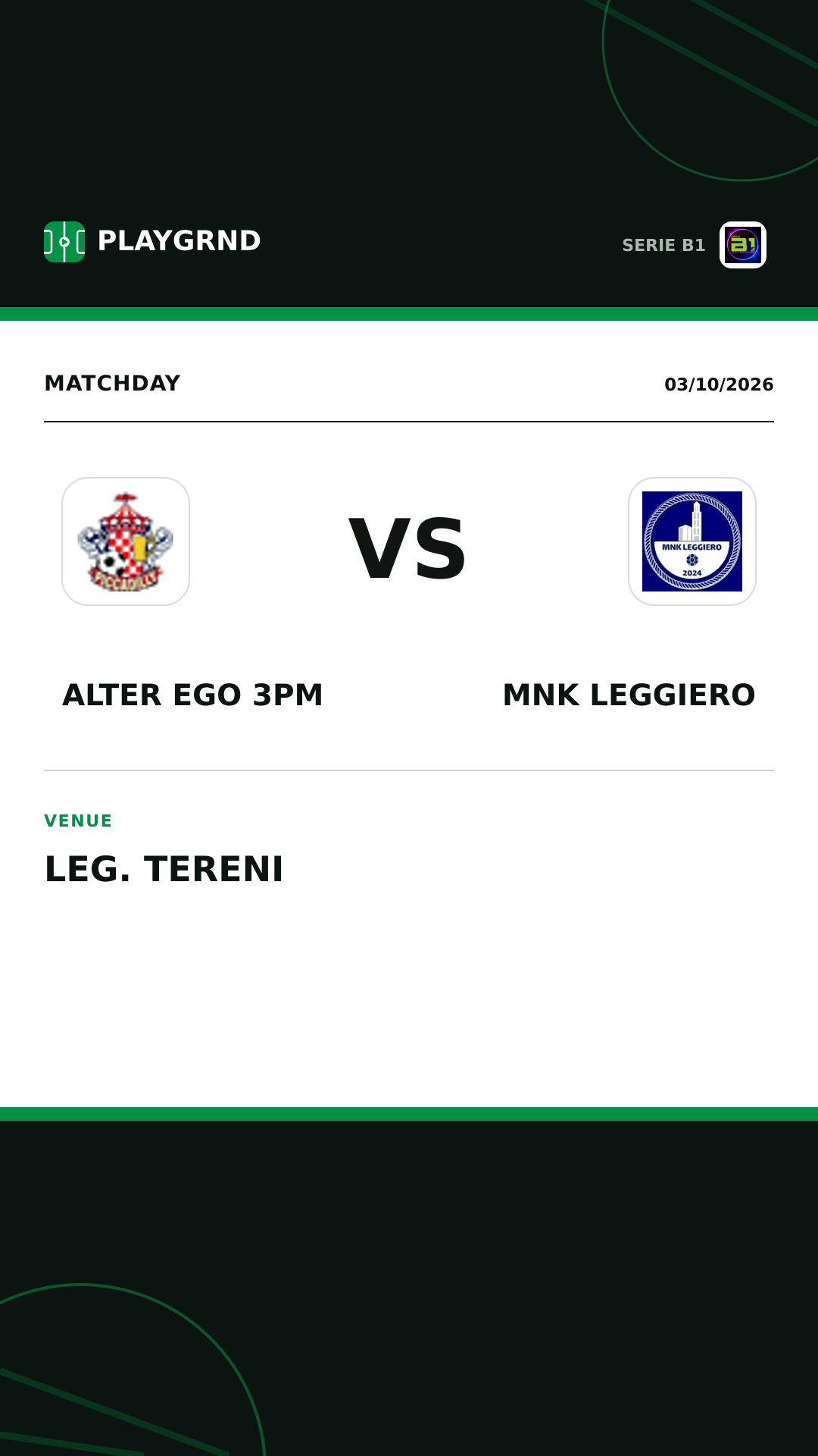 Instagram artwork: Alter Ego 3PM vs MNK Leggiero
