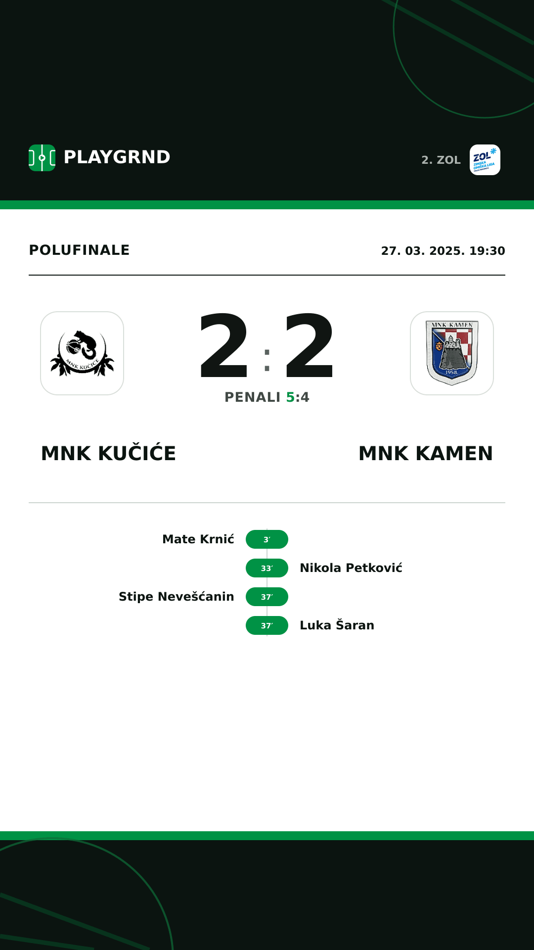Instagram slika: MNK Kučiće 2:2 MNK Kamen