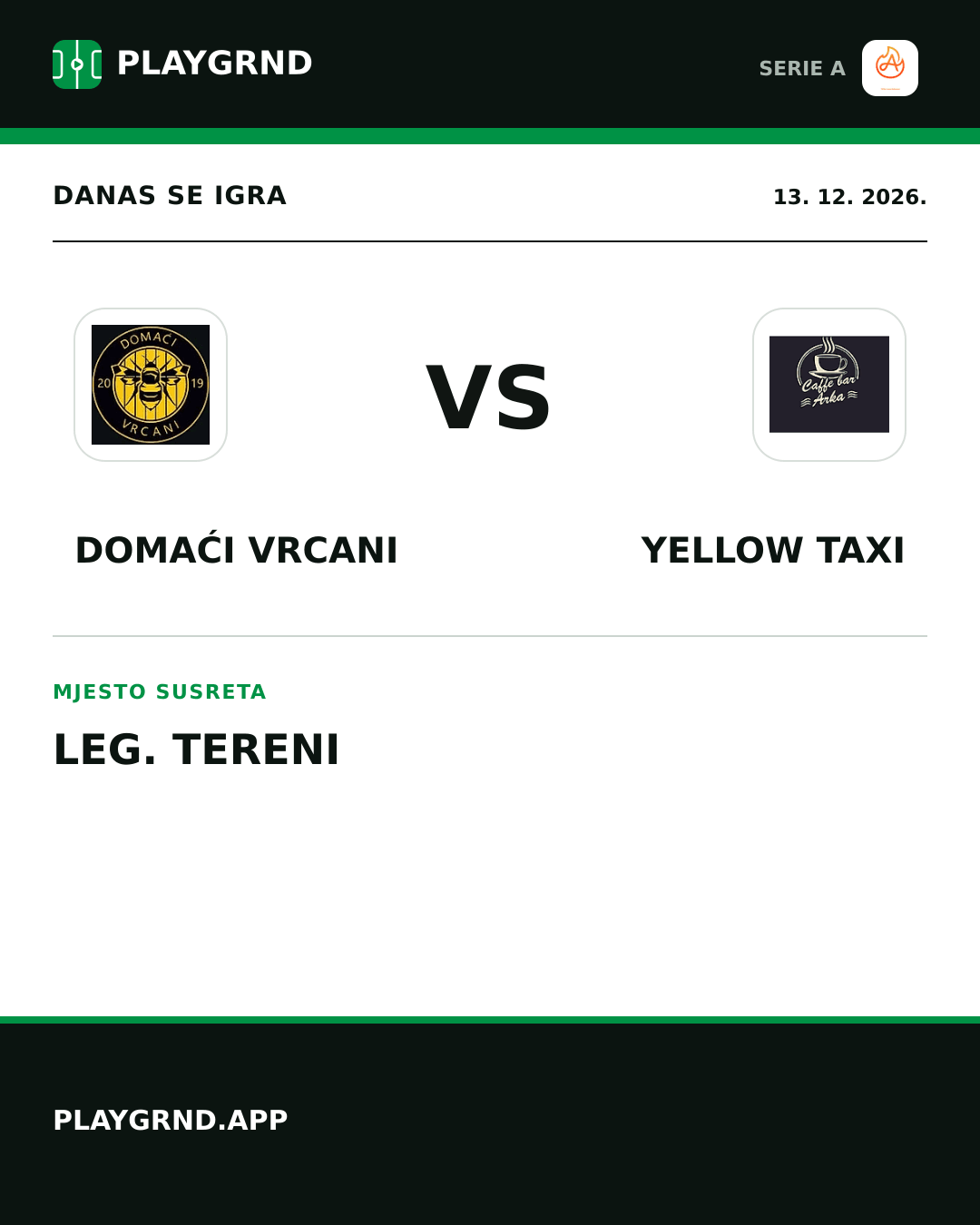 Instagram slika: Domaći Vrcani vs Yellow Taxi