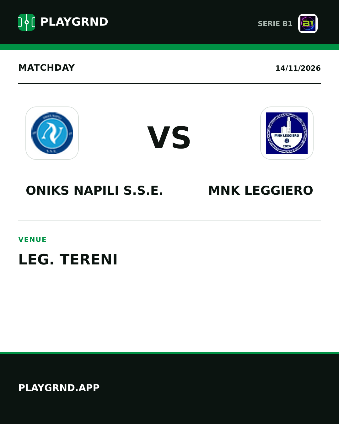 Instagram artwork: Oniks Napili S.S.E. vs MNK Leggiero