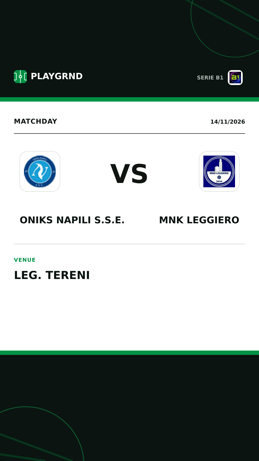 Instagram artwork: Oniks Napili S.S.E. vs MNK Leggiero