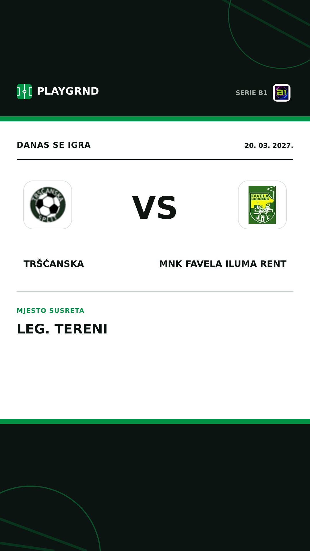 Instagram slika: Tršćanska vs MNK Favela Iluma Rent