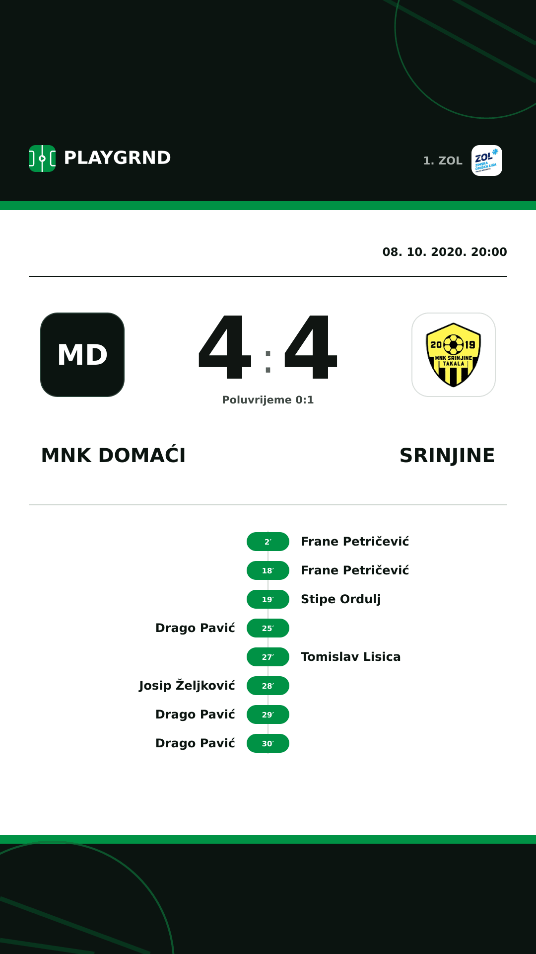 Instagram slika: MNK Domaći 4:4 Srinjine