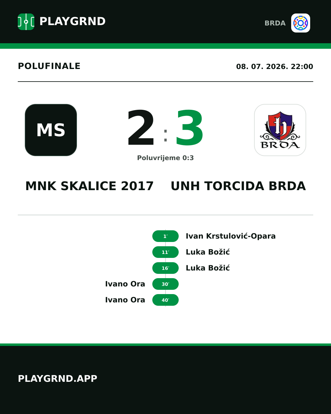 Instagram slika: MNK Skalice 2017 2:3 UNH Torcida Brda