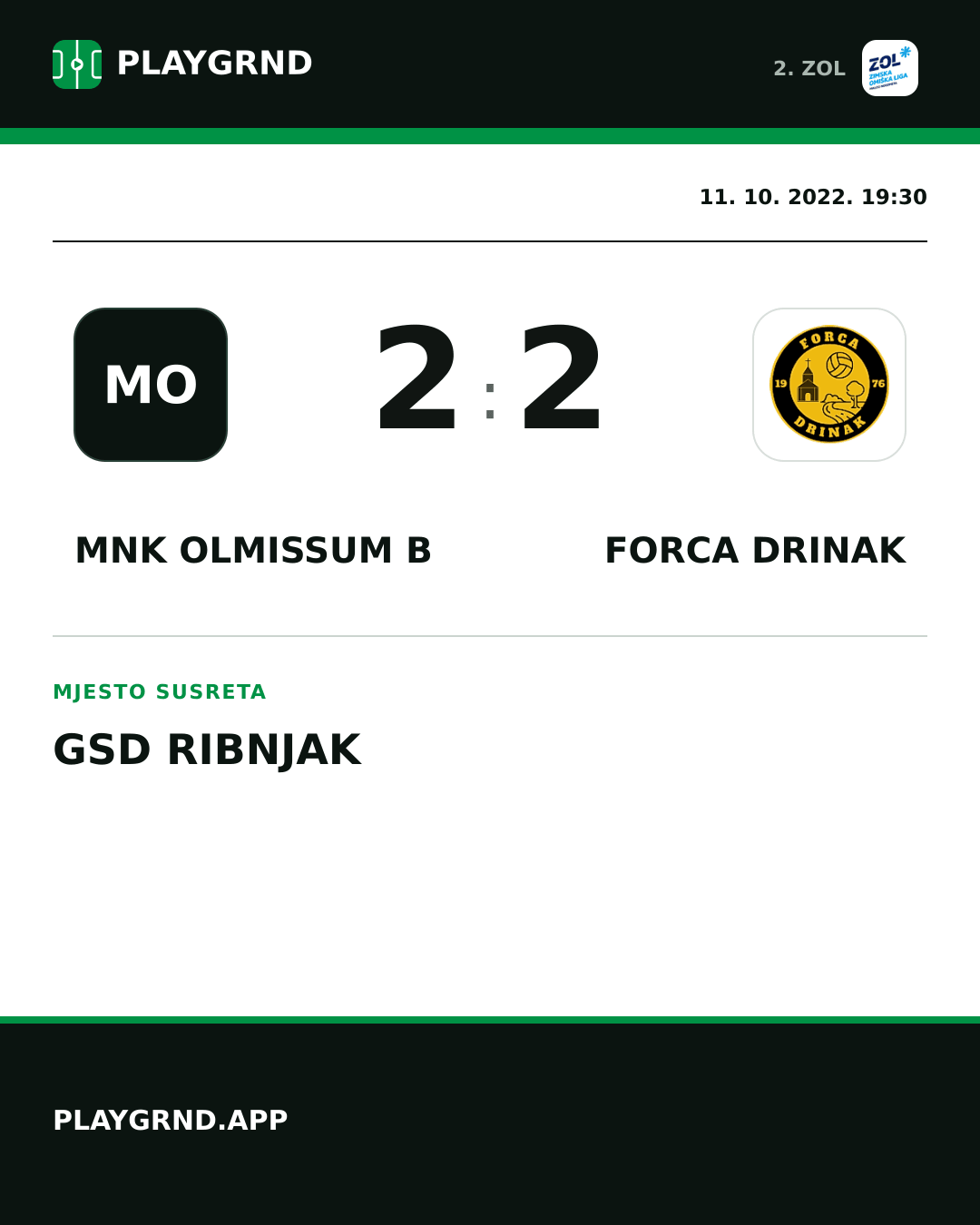 Instagram slika: MNK Olmissum B 2:2 Forca Drinak