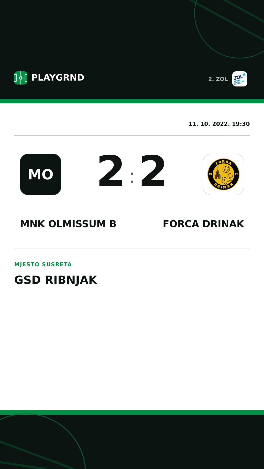 Instagram slika: MNK Olmissum B 2:2 Forca Drinak