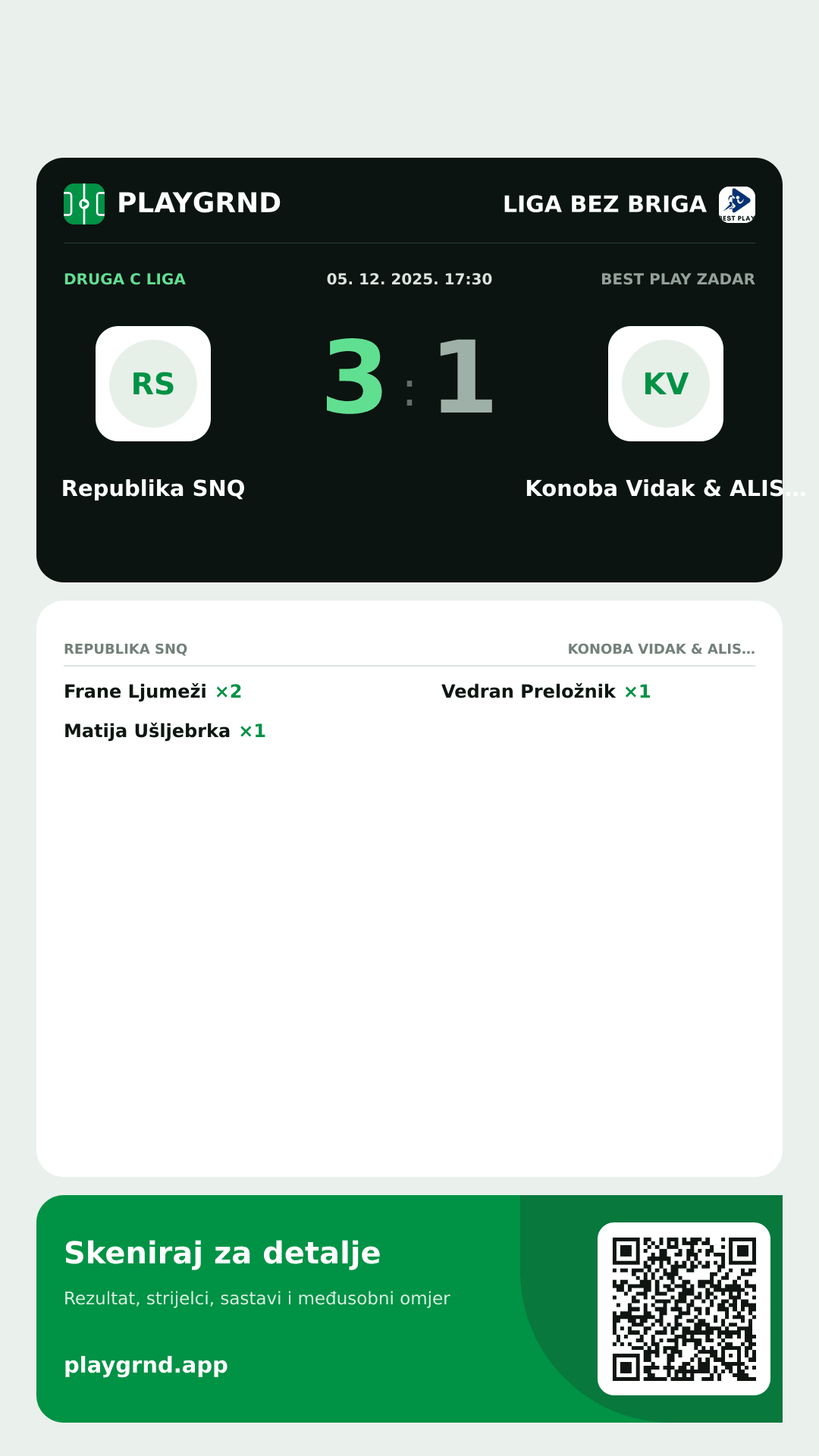 Story slika: Republika SNQ 3:1 Konoba Vidak & ALIS Klima Uređaji