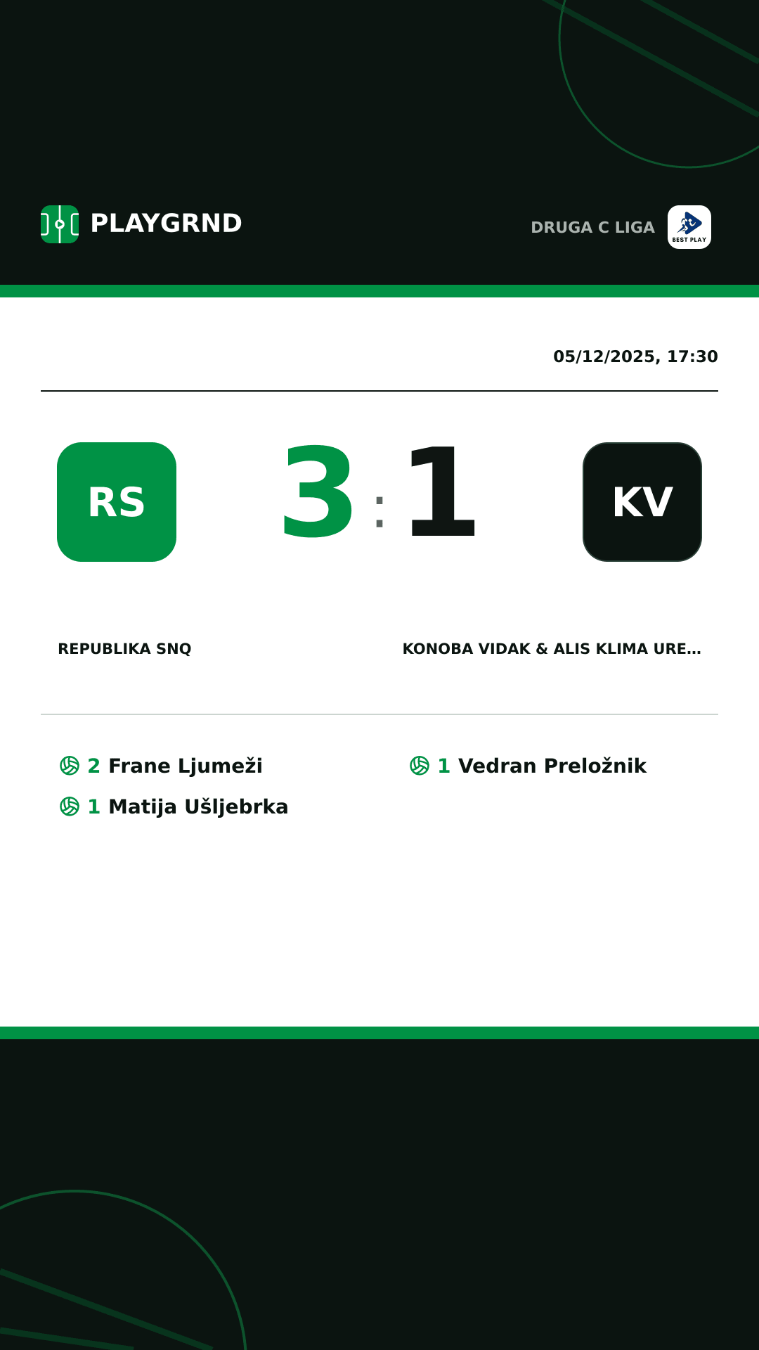 Instagram artwork: Republika SNQ 3:1 Konoba Vidak & ALIS Klima Uređaji
