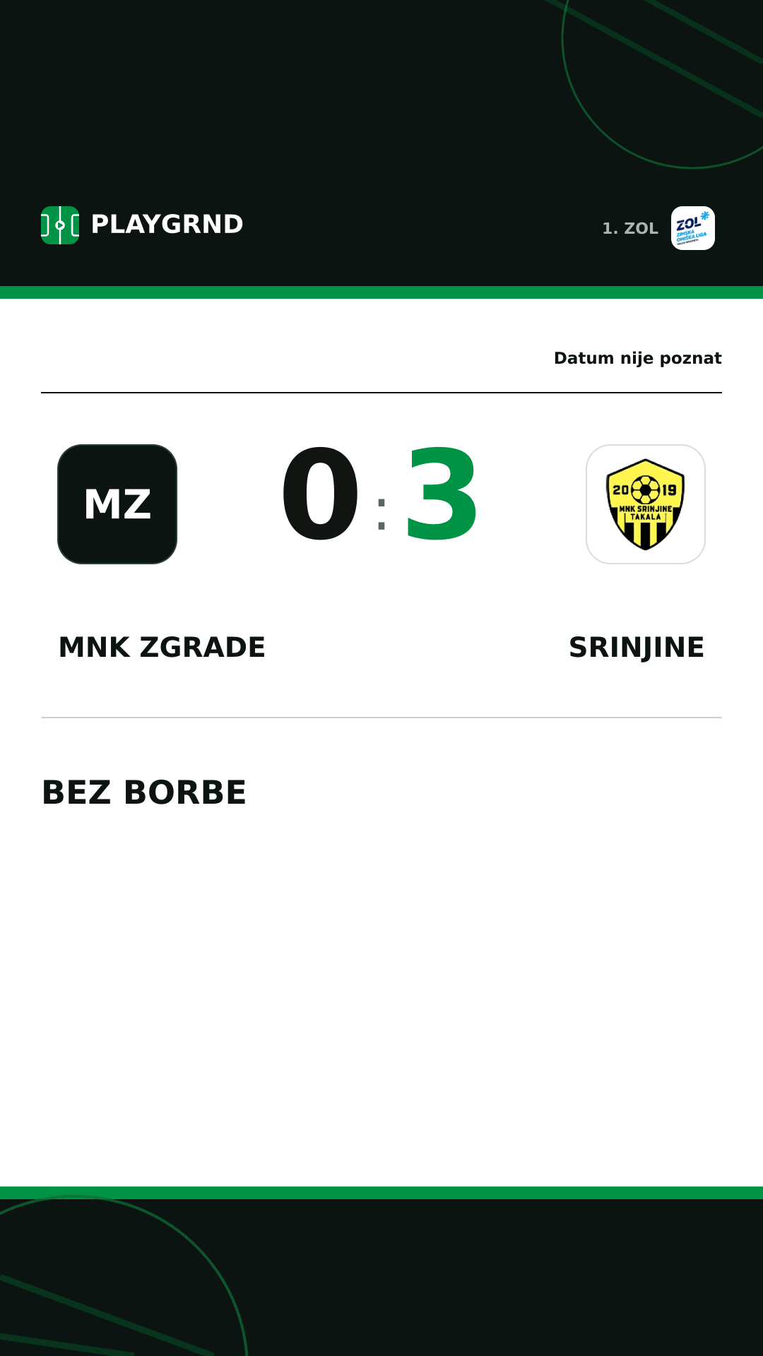 Instagram slika: MNK Zgrade 0:3 Srinjine