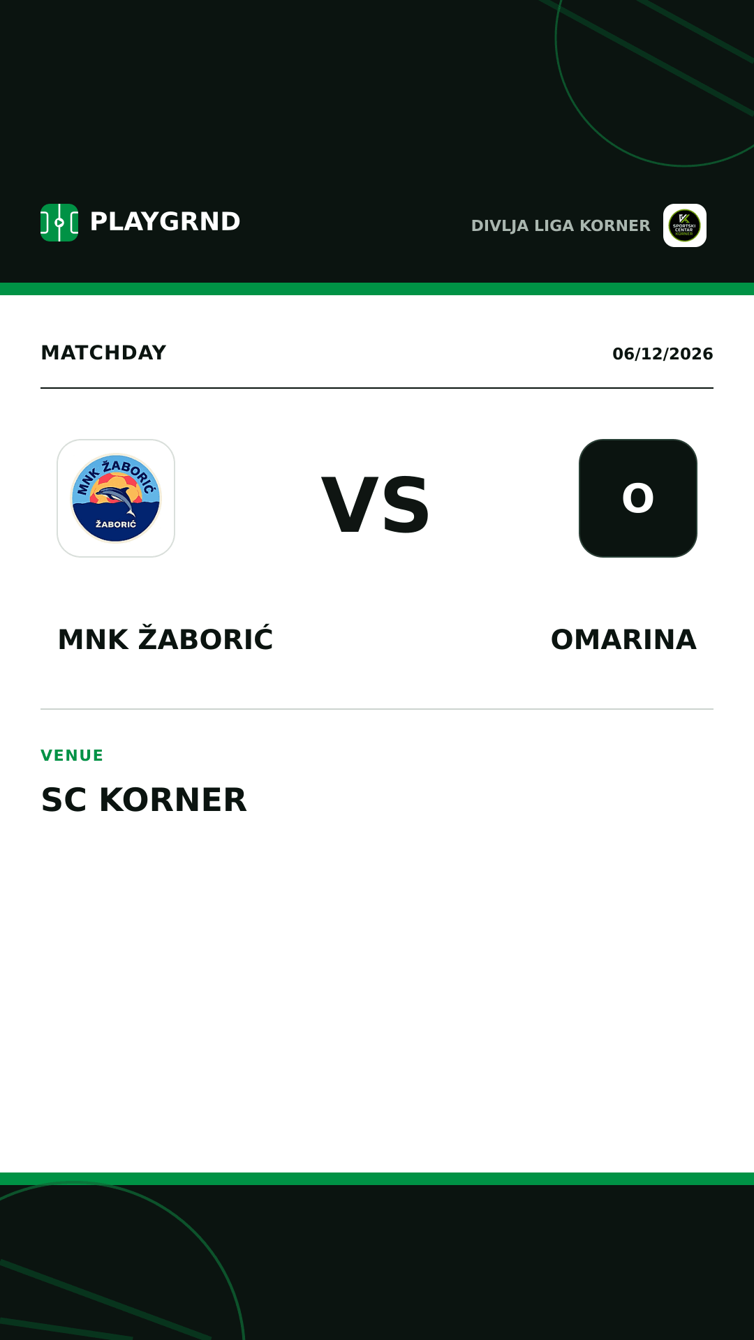 Instagram artwork: MNK Žaborić vs Omarina