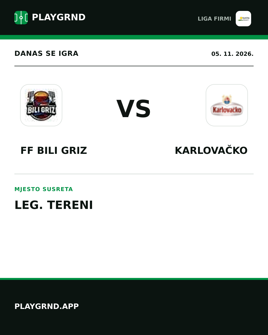 Instagram slika: FF Bili Griz vs Karlovačko