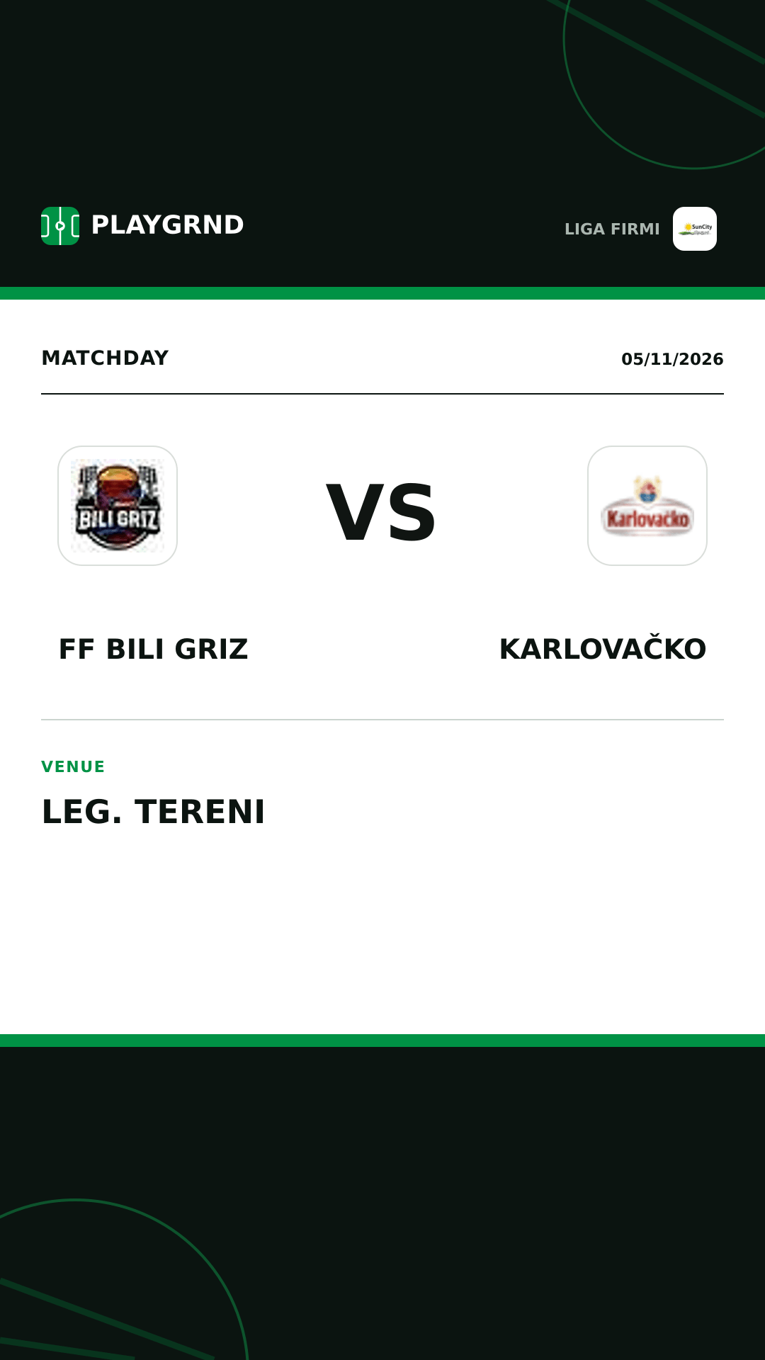 Instagram artwork: FF Bili Griz vs Karlovačko