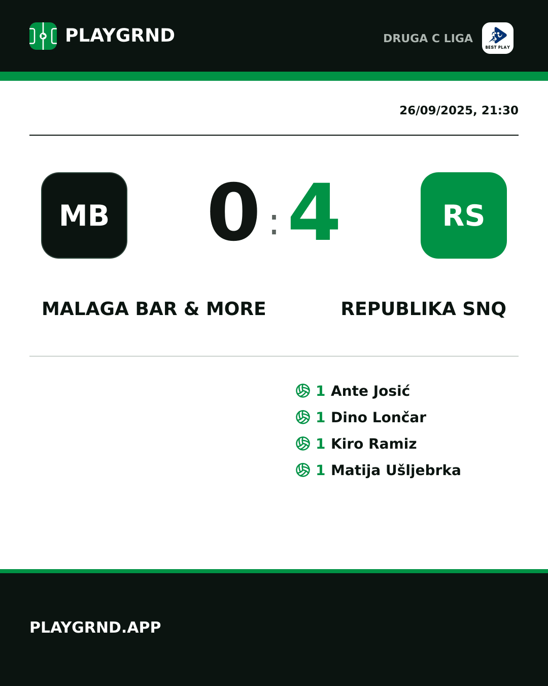 Instagram artwork: Malaga Bar & More 0:4 Republika SNQ