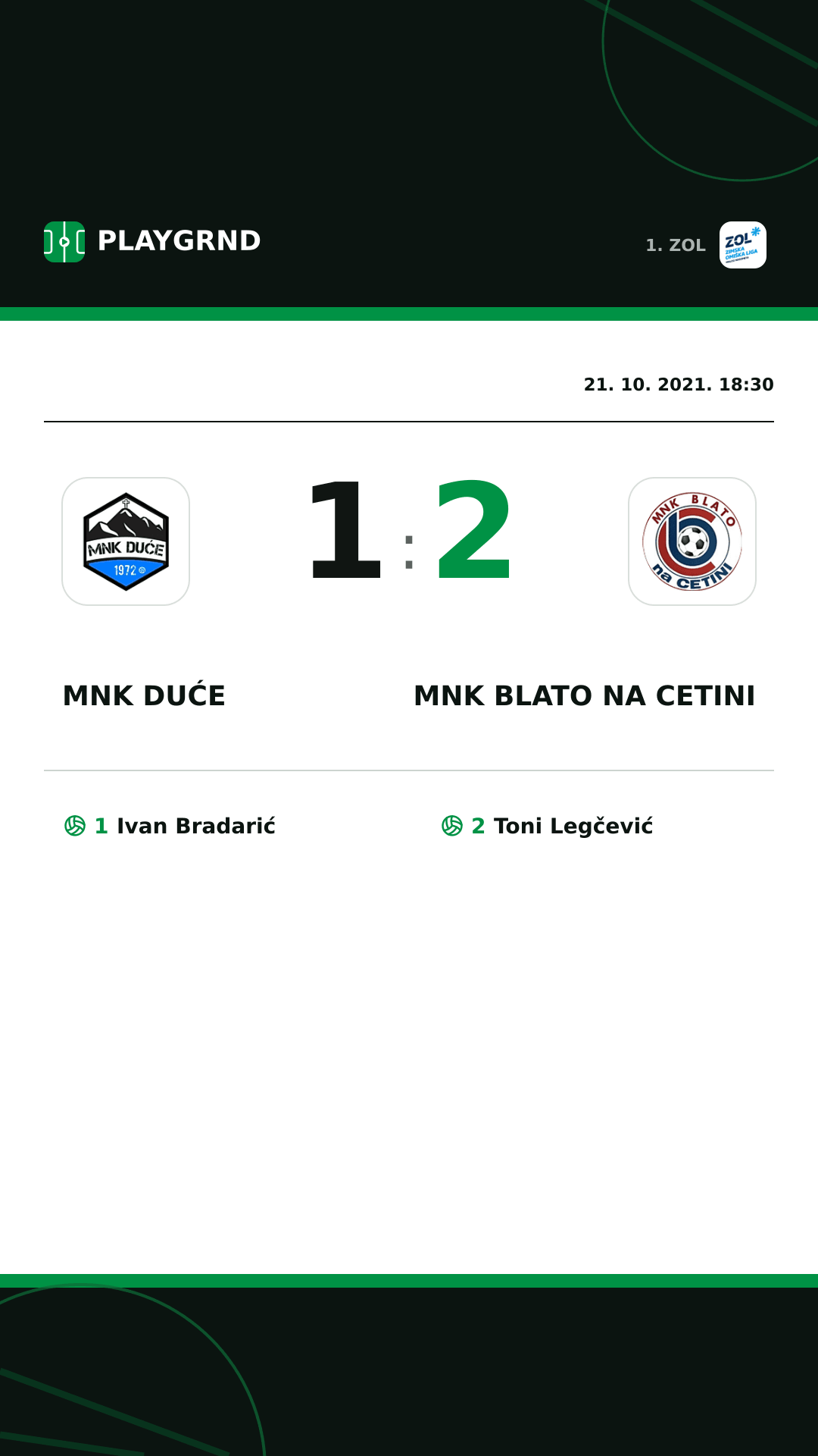 Instagram slika: MNK Duće 1:2 MNK Blato na Cetini