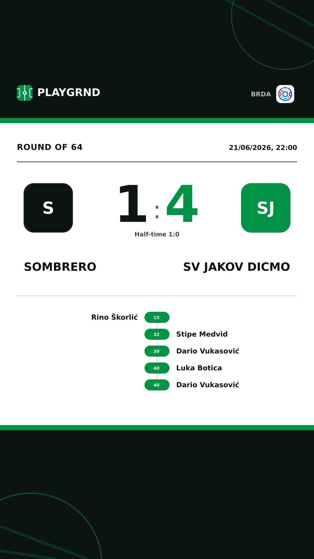Instagram artwork: Sombrero 1:4 SV Jakov Dicmo