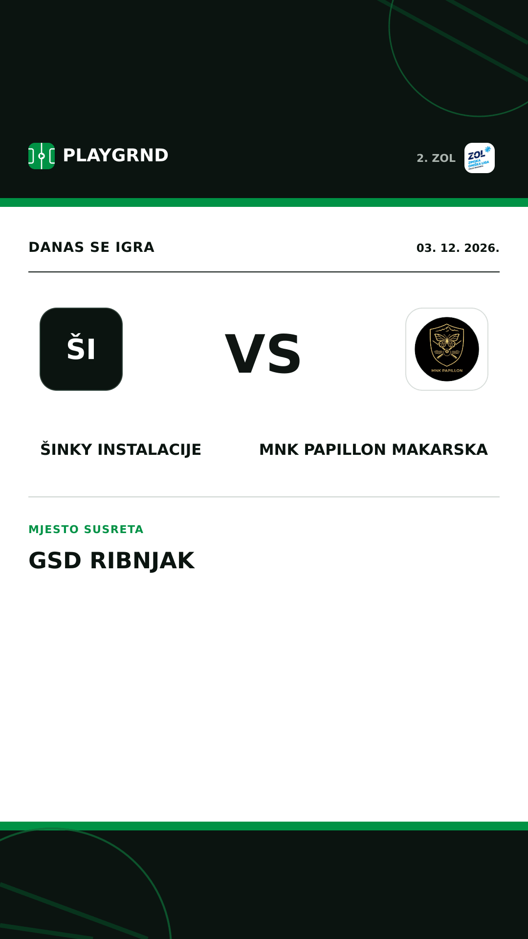 Instagram slika: Šinky Instalacije vs MNK Papillon Makarska
