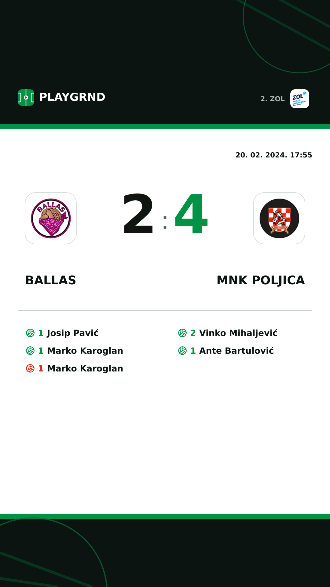 Instagram slika: Ballas 2:4 MNK Poljica