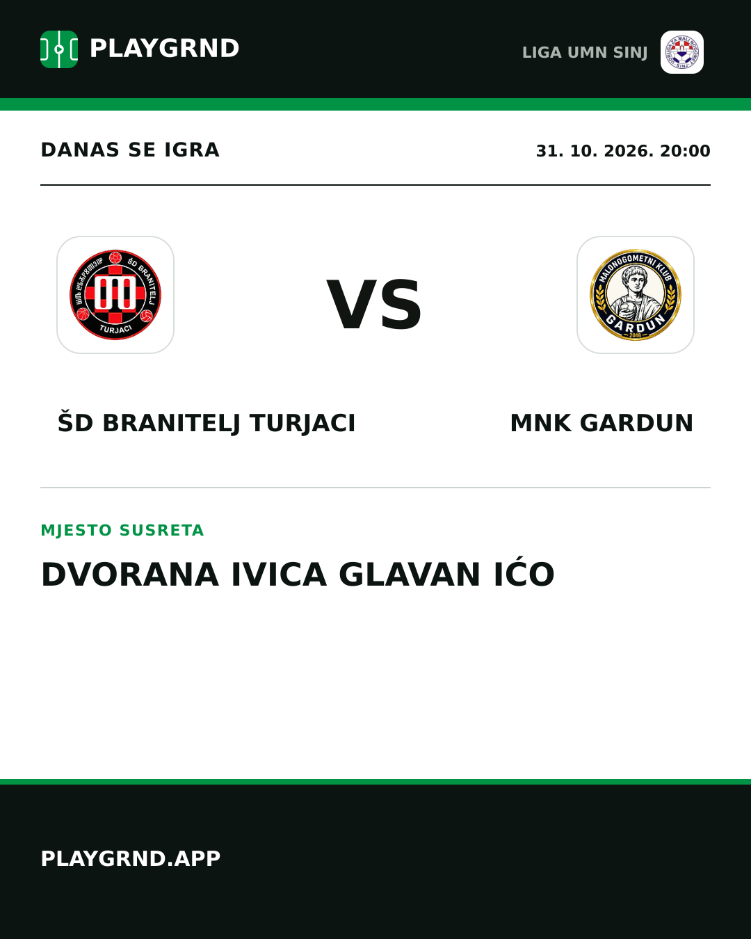 Instagram slika: ŠD Branitelj Turjaci vs MNK Gardun