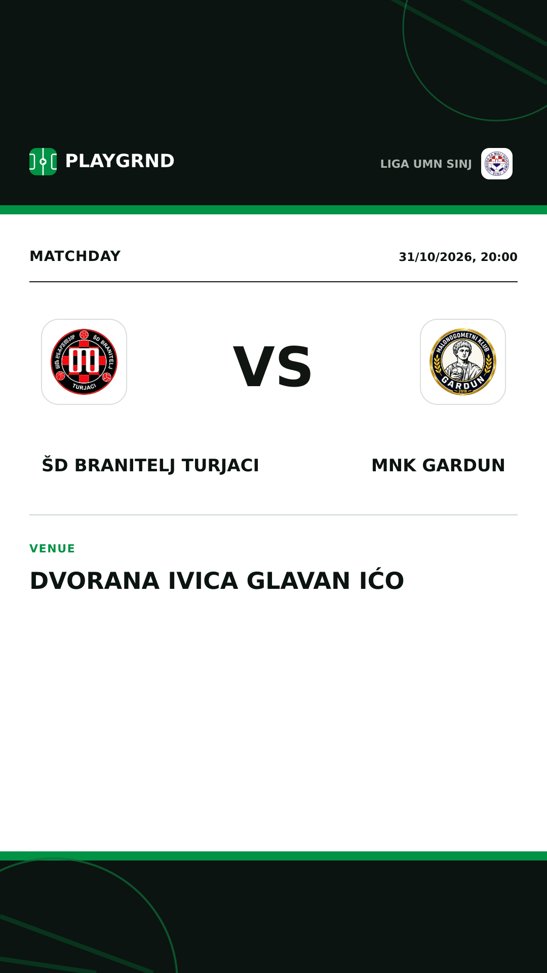 Instagram artwork: ŠD Branitelj Turjaci vs MNK Gardun