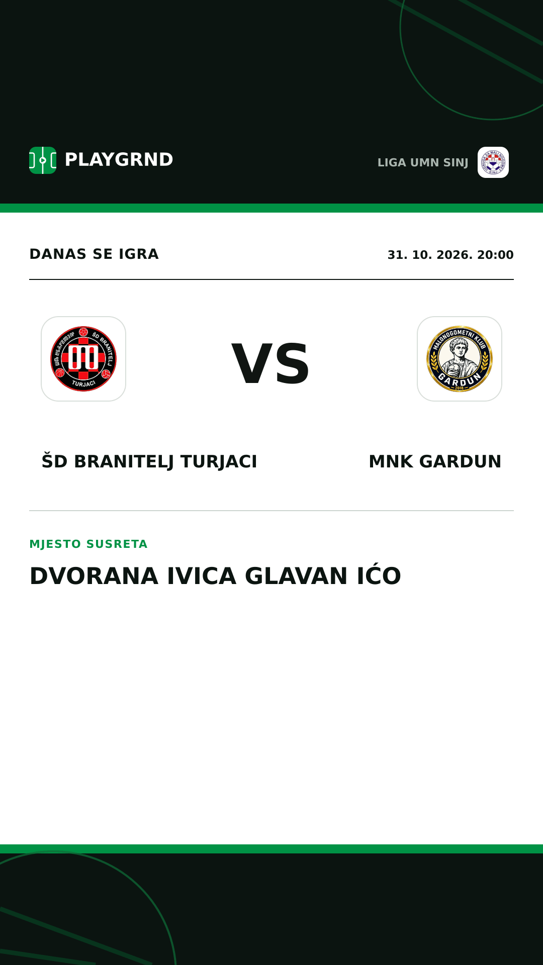 Instagram slika: ŠD Branitelj Turjaci vs MNK Gardun