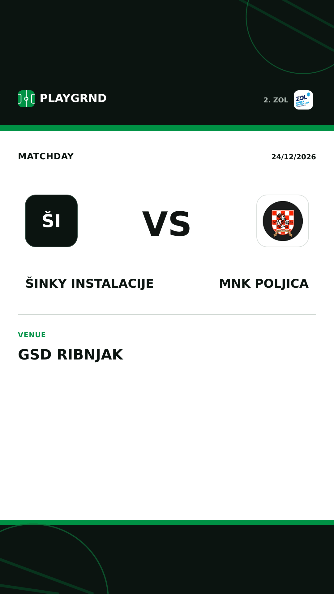 Instagram artwork: Šinky Instalacije vs MNK Poljica