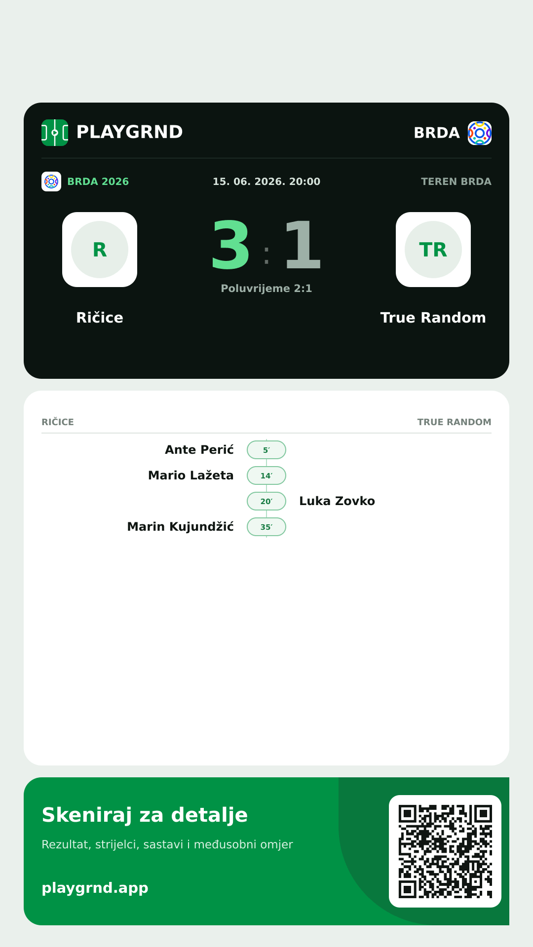 Story slika: Ričice 3:1 True Random