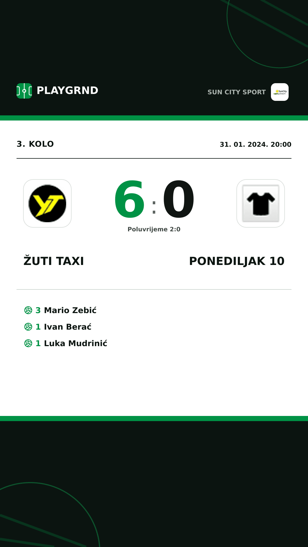 Instagram slika: Žuti Taxi 6:0 Ponediljak 10
