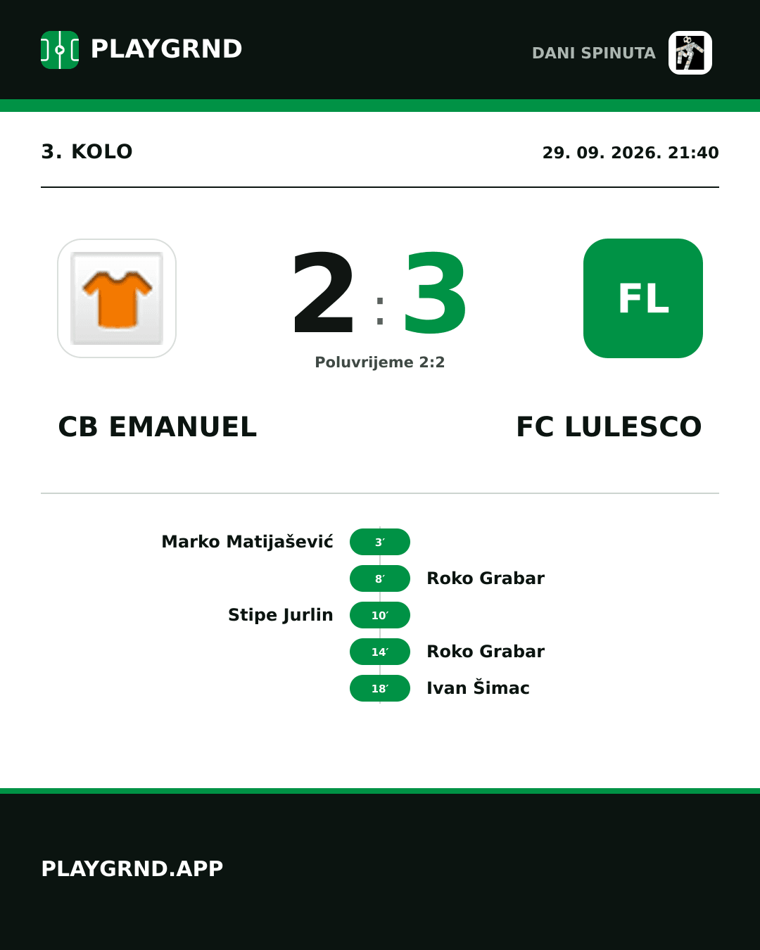 Instagram slika: CB Emanuel 2:3 FC Lulesco