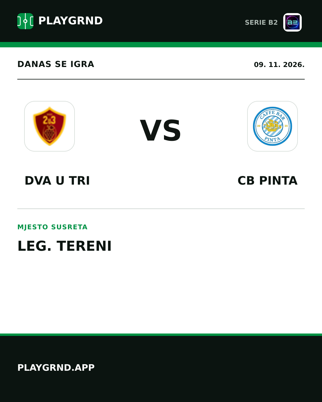 Instagram slika: Dva U Tri vs CB Pinta