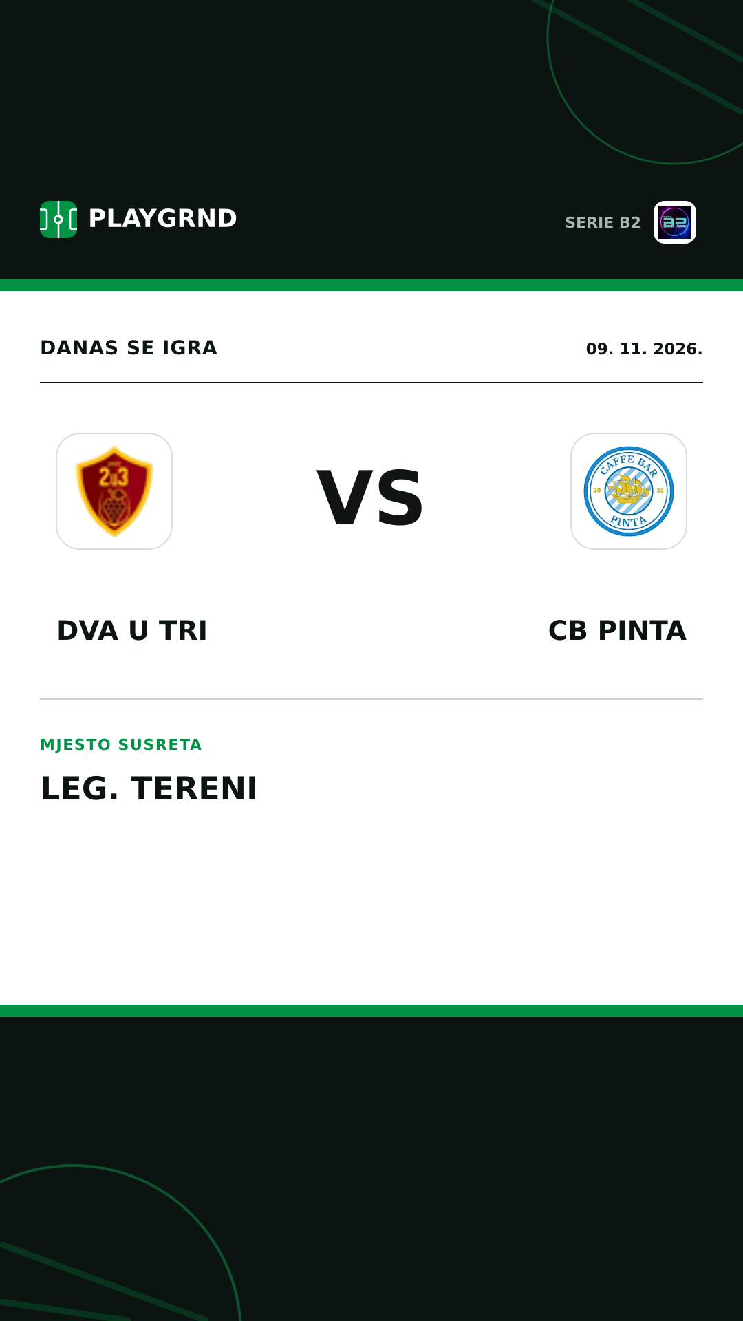 Instagram slika: Dva U Tri vs CB Pinta