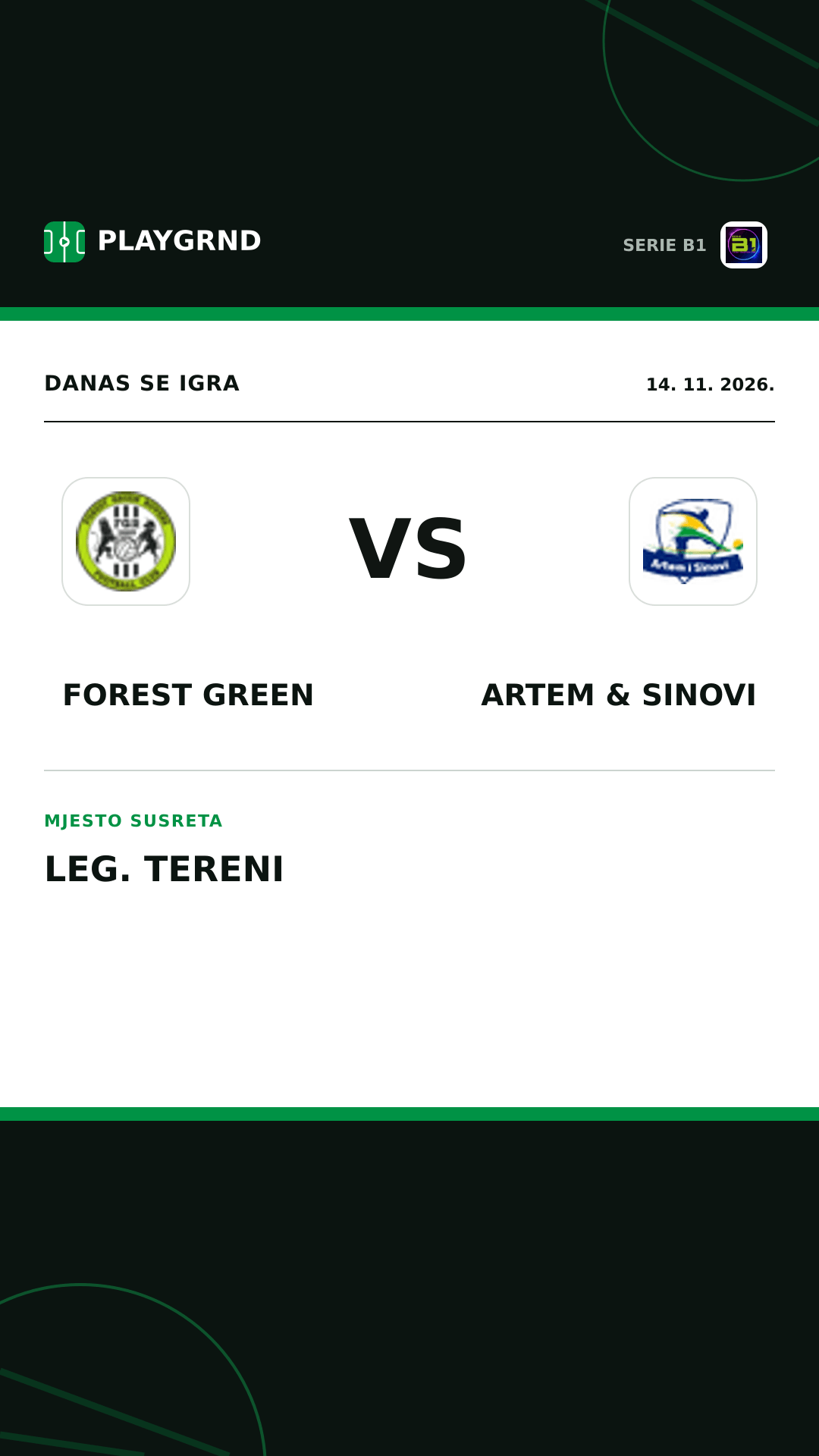 Instagram slika: Forest Green vs Artem & Sinovi