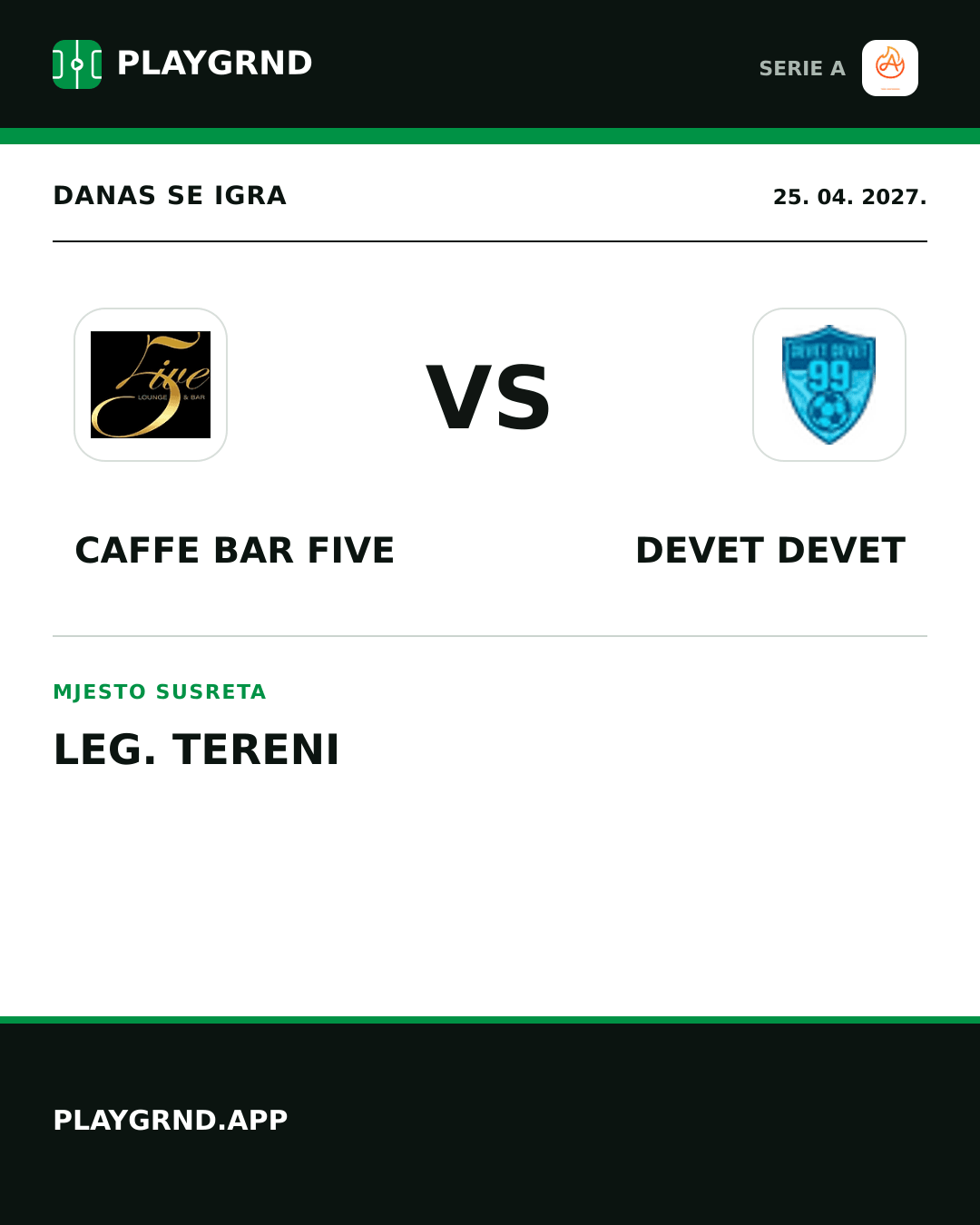 Instagram slika: Caffe Bar Five vs Devet Devet
