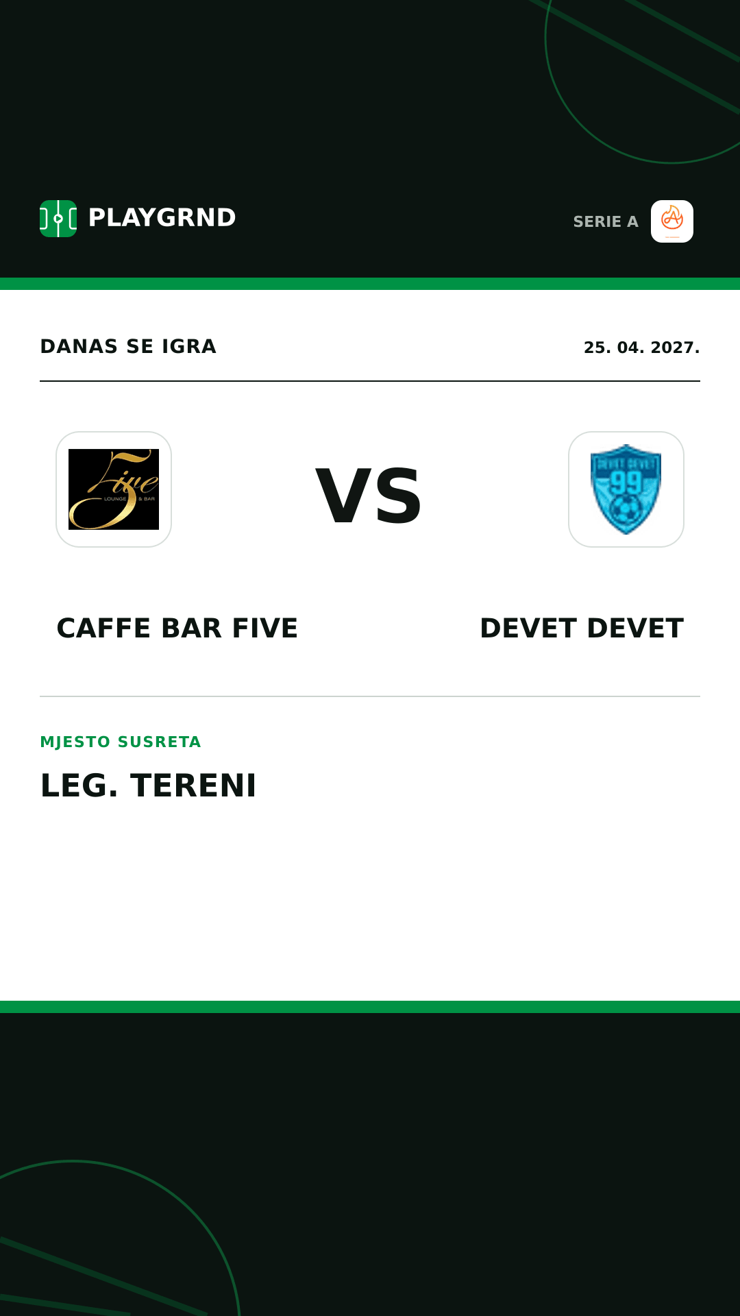 Instagram slika: Caffe Bar Five vs Devet Devet