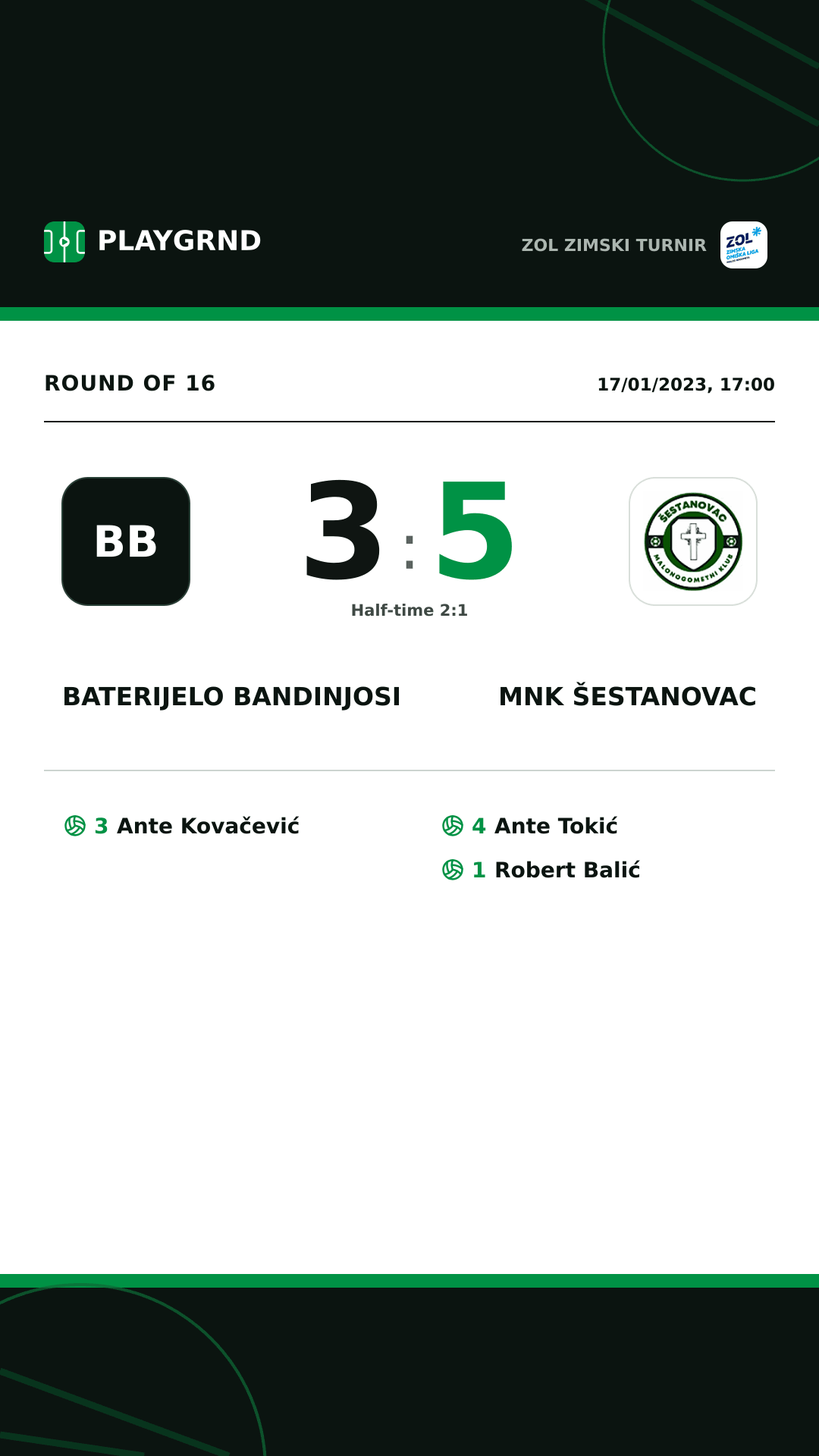 Instagram artwork: Baterijelo Bandinjosi 3:5 Mnk Šestanovac