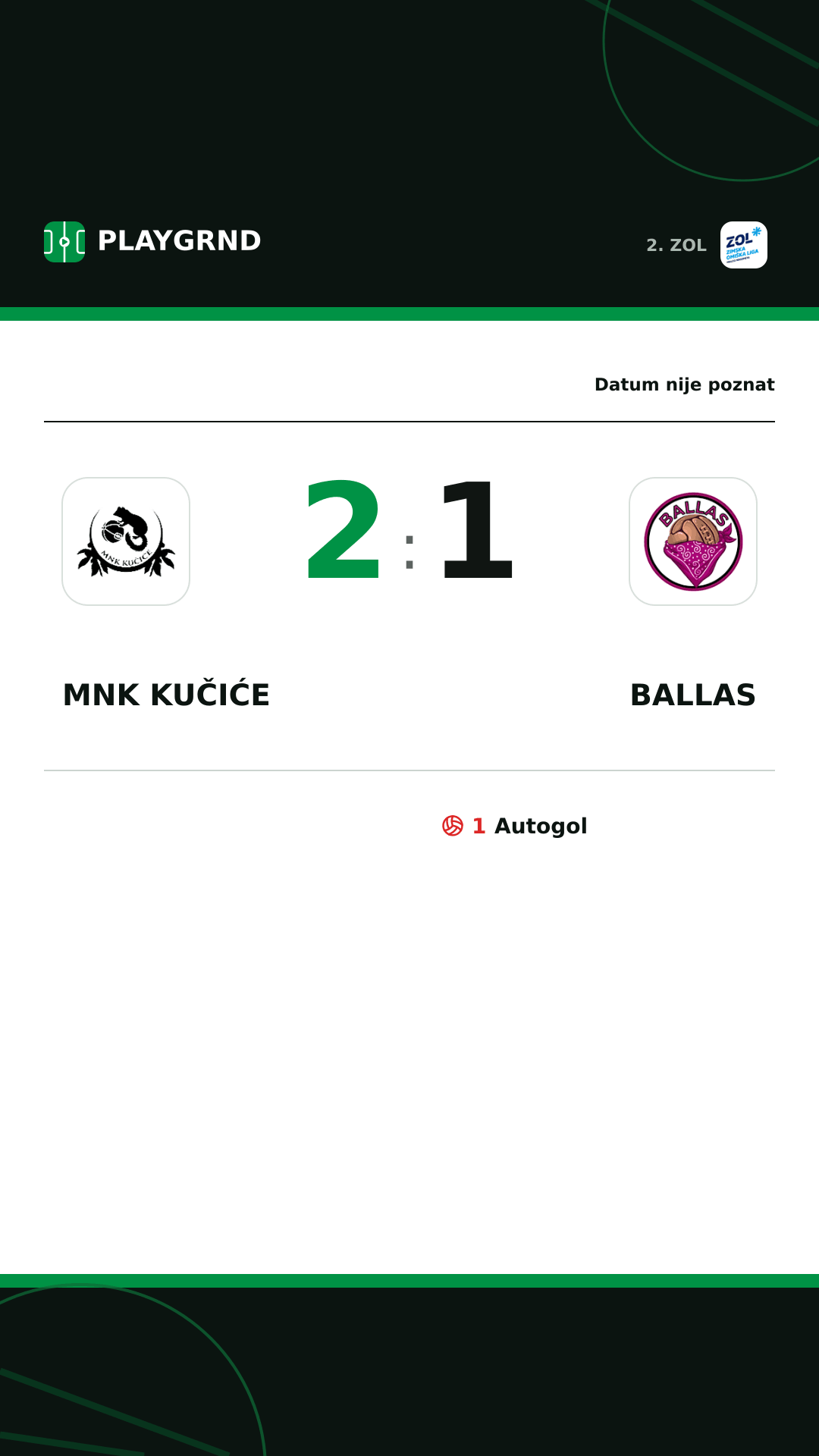 Instagram slika: MNK Kučiće 2:1 Ballas