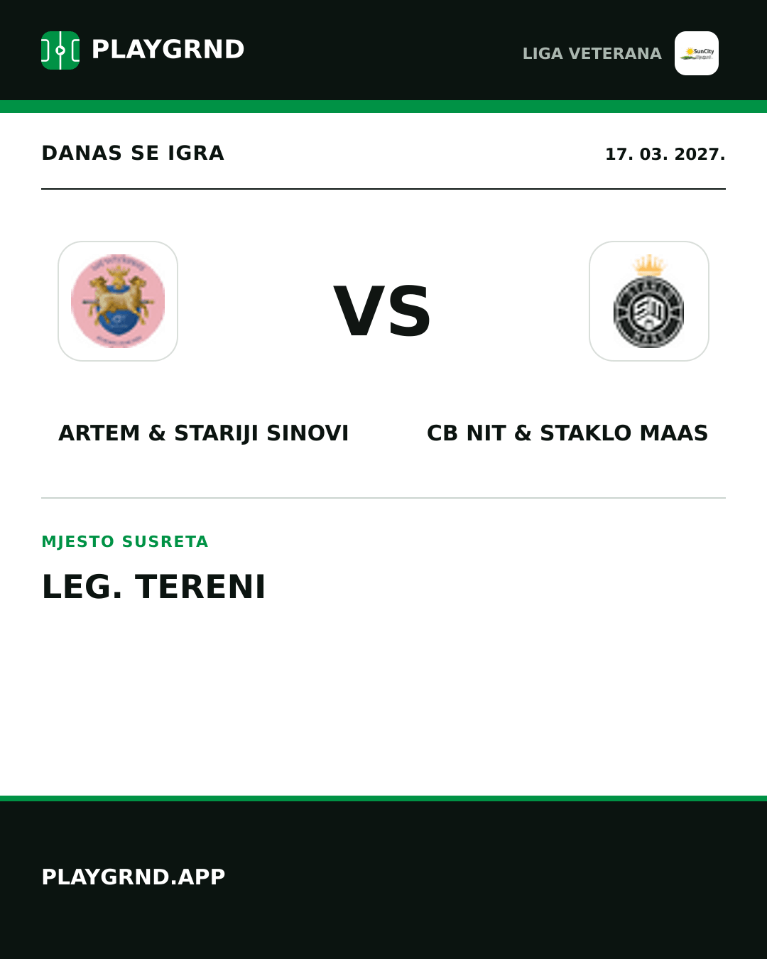 Instagram slika: Artem & Stariji Sinovi vs CB Nit & Staklo Maas