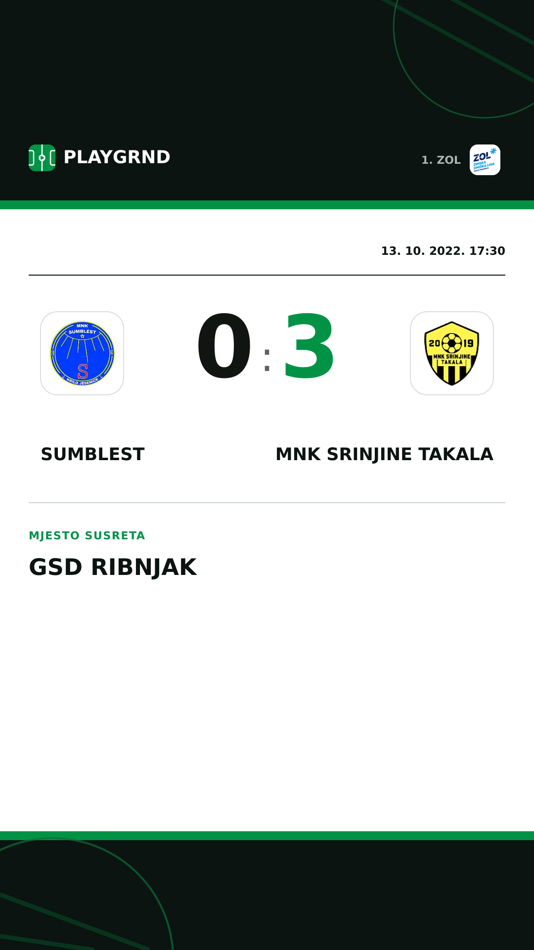 Instagram slika: Sumblest 0:3 MNK Srinjine Takala