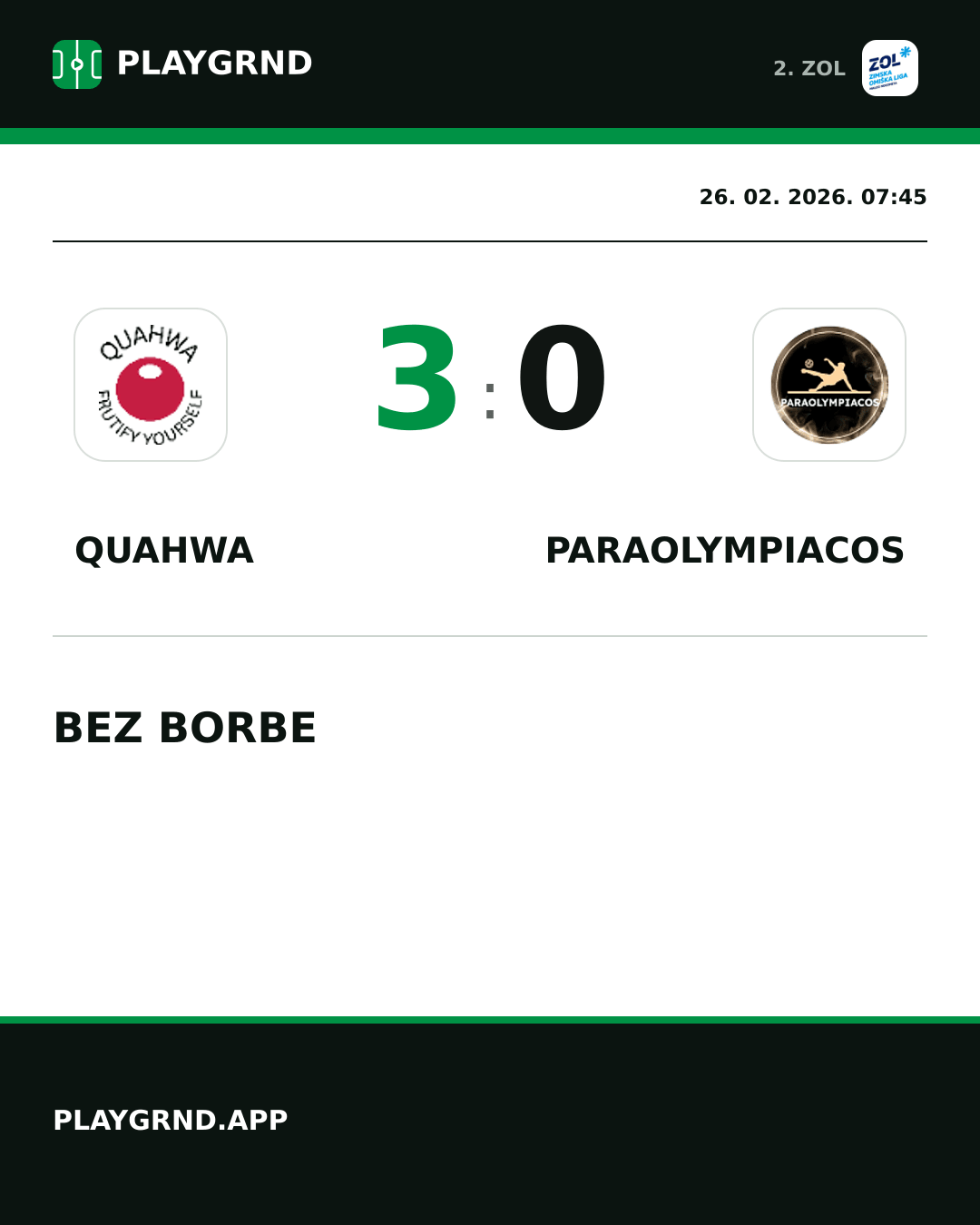 Instagram slika: QUAHWA 3:0 Paraolympiacos
