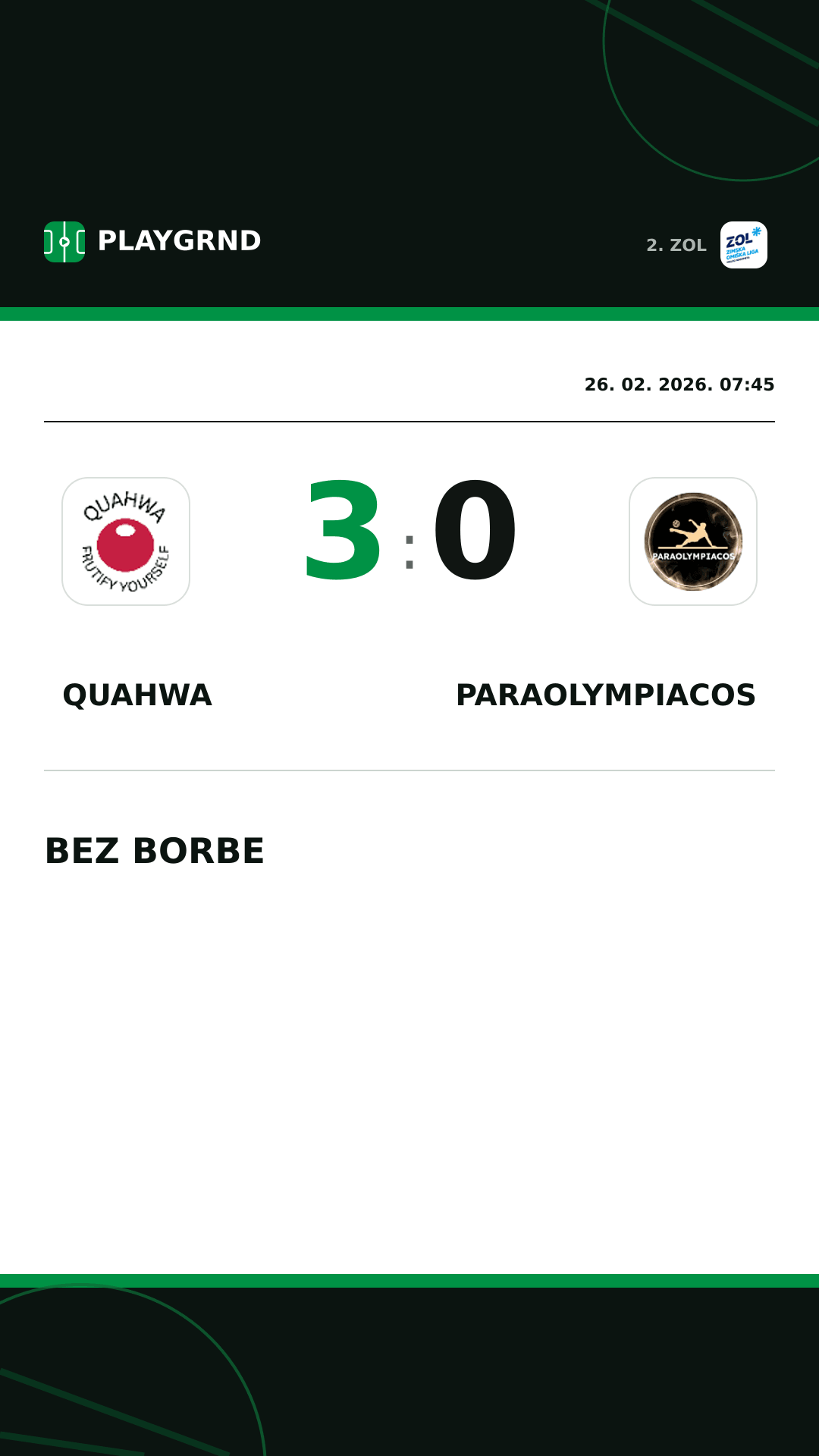 Instagram slika: QUAHWA 3:0 Paraolympiacos
